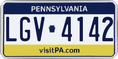 PA license plate LGV4142