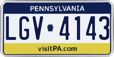 PA license plate LGV4143