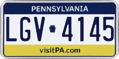 PA license plate LGV4145