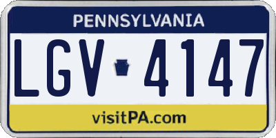 PA license plate LGV4147