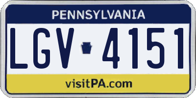 PA license plate LGV4151