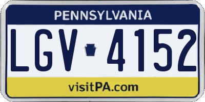 PA license plate LGV4152