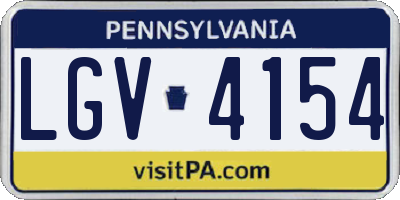 PA license plate LGV4154