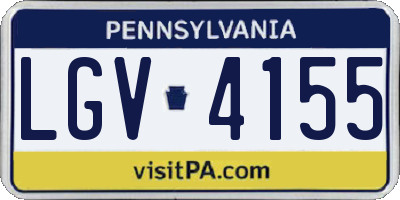 PA license plate LGV4155