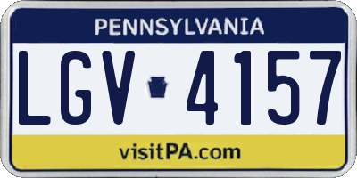PA license plate LGV4157