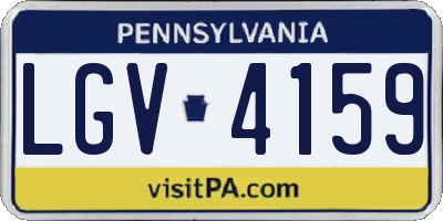 PA license plate LGV4159
