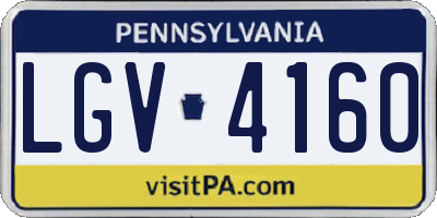 PA license plate LGV4160