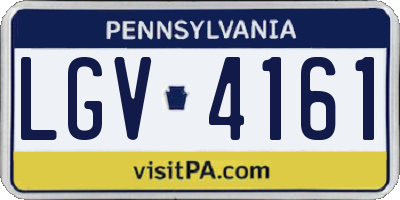 PA license plate LGV4161