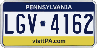 PA license plate LGV4162
