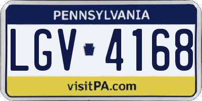 PA license plate LGV4168