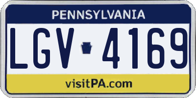 PA license plate LGV4169