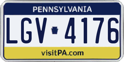 PA license plate LGV4176