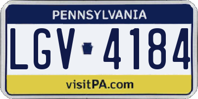 PA license plate LGV4184