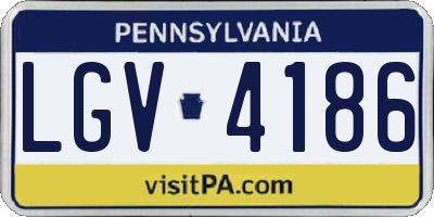 PA license plate LGV4186