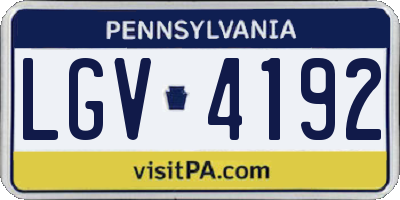 PA license plate LGV4192