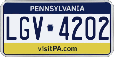 PA license plate LGV4202