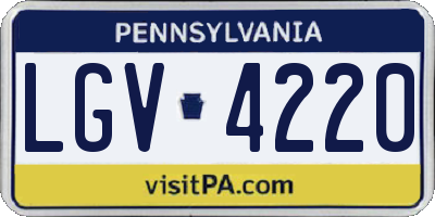 PA license plate LGV4220
