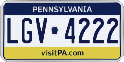 PA license plate LGV4222