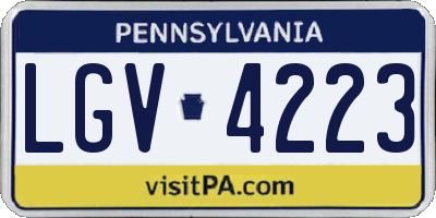 PA license plate LGV4223