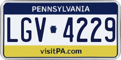 PA license plate LGV4229