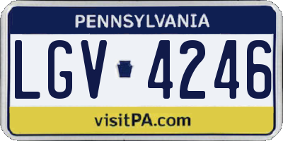 PA license plate LGV4246