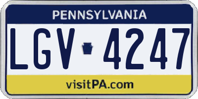 PA license plate LGV4247
