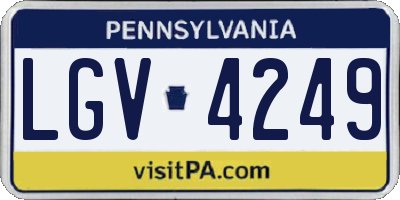 PA license plate LGV4249
