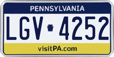 PA license plate LGV4252