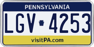 PA license plate LGV4253