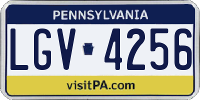 PA license plate LGV4256