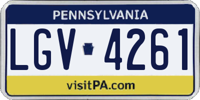 PA license plate LGV4261