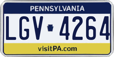 PA license plate LGV4264