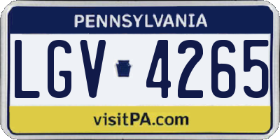 PA license plate LGV4265