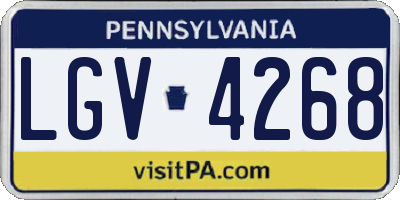 PA license plate LGV4268
