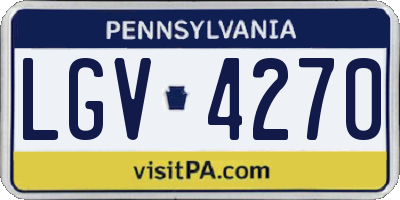 PA license plate LGV4270