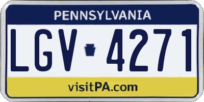 PA license plate LGV4271