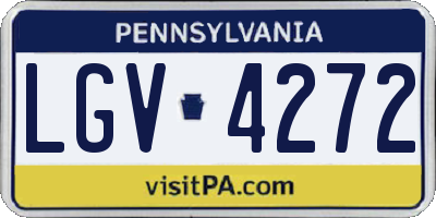 PA license plate LGV4272