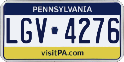 PA license plate LGV4276
