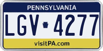 PA license plate LGV4277