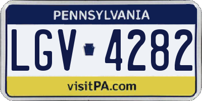 PA license plate LGV4282
