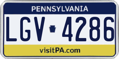PA license plate LGV4286