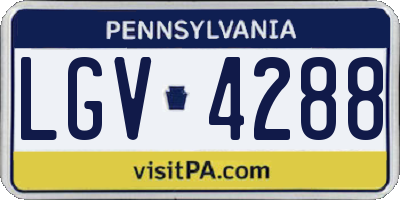 PA license plate LGV4288
