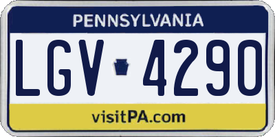 PA license plate LGV4290