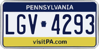 PA license plate LGV4293