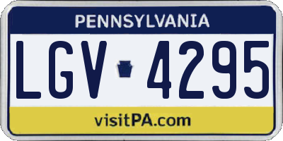PA license plate LGV4295