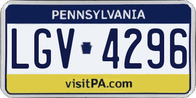 PA license plate LGV4296