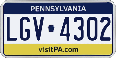PA license plate LGV4302