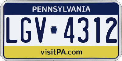 PA license plate LGV4312