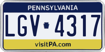 PA license plate LGV4317