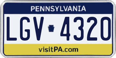 PA license plate LGV4320